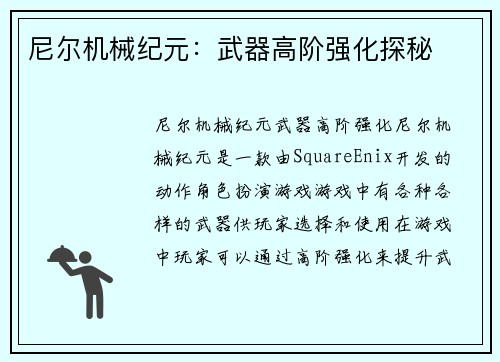 尼尔机械纪元：武器高阶强化探秘